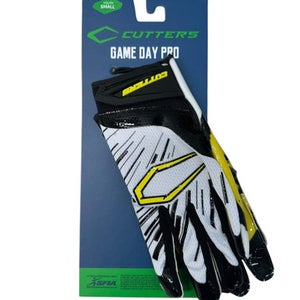 Used Cutters GAME DAY PRO FB Gloves Gold And White SM 11835-S000200195
