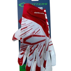 Used Cutters GAME DAY PRO FB Gloves Red And White LG 11835-S000200194