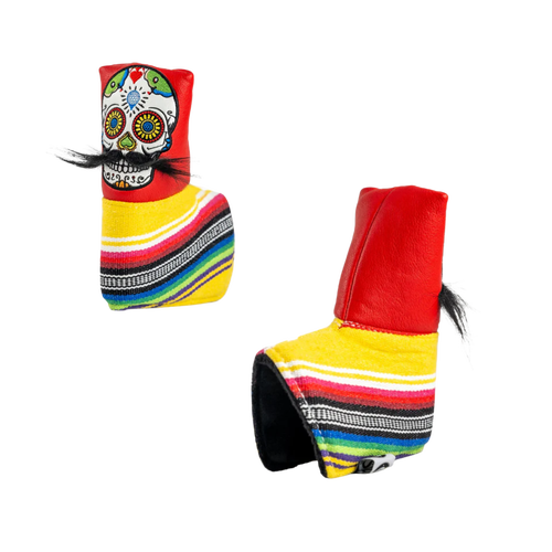 Sugar Skull Mustache RED - Blade Putter Cover (Pins & Aces)