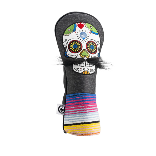 Sugar Skull Mustache - Fairway Wood Cover (Pins & Aces)