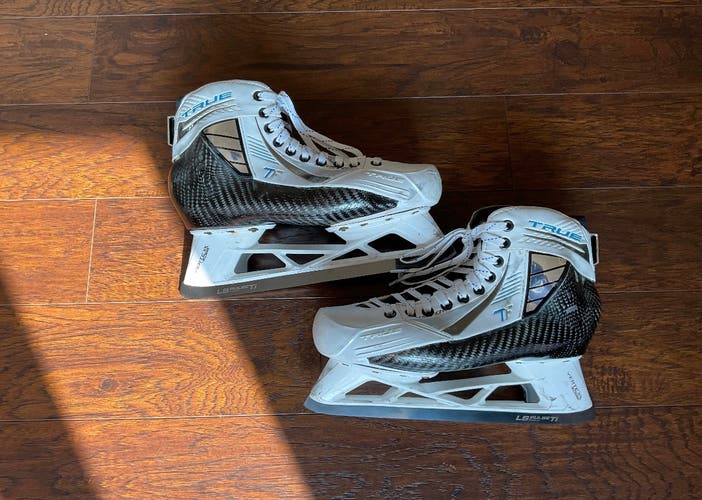 Pro Stock True Custom Goalie Skates with Bauer Holders - Size ~9.5D