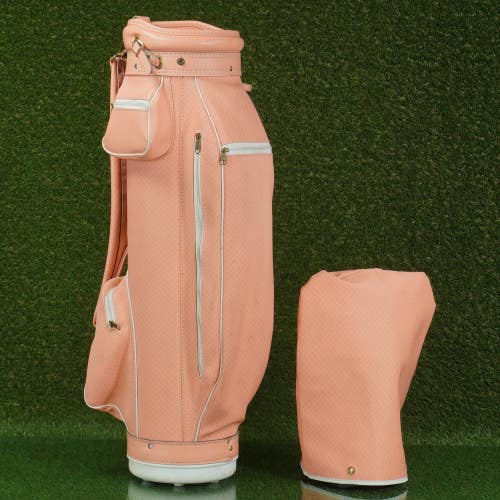 DESIGNER HOT-Z CART BAG 3 WAY WOMENS LADIES GOLF BAG, SALMON, UNIQUE & VINTAGE!