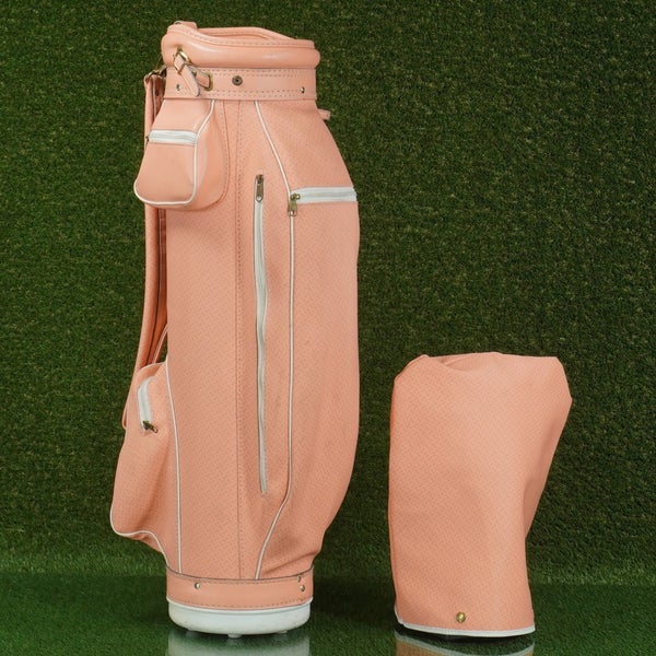 DESIGNER HOT-Z CART BAG 3 WAY WOMENS LADIES GOLF BAG, SALMON, UNIQUE & VINTAGE!