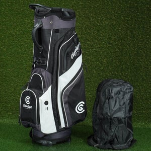 CLEVELAND FRIDAY CART BAG 14-WAY DIVIDERS PUTTER WELL GOLF BAG, BLACK / WHITE