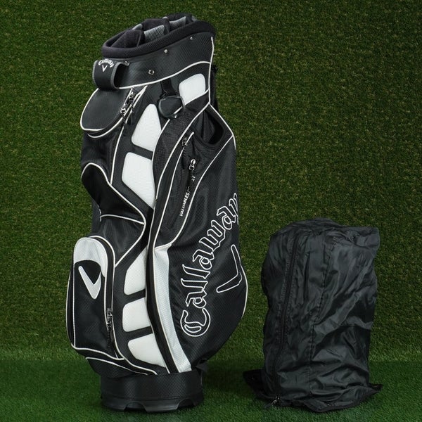 CALLAWAY RAZR EDGE CART BAG 10-WAY DIVIDERS PUTTER WELL GOLF BAG, BLACK / WHITE
