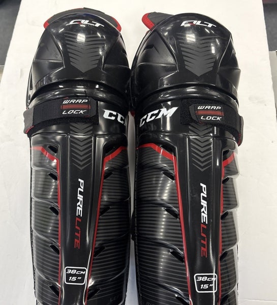 Senior Size 15 Inch CCM QLT PURE LITE ICE HOCKEY SHIN PADS