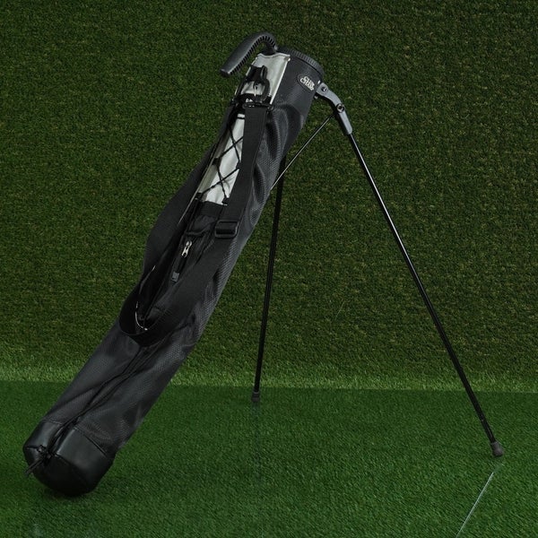 CLUB CHAMP PITCH & PUTT STAND BAG 2-WAY DIVIDERS SUNDAY CARRY GOLF BAG, BLACK