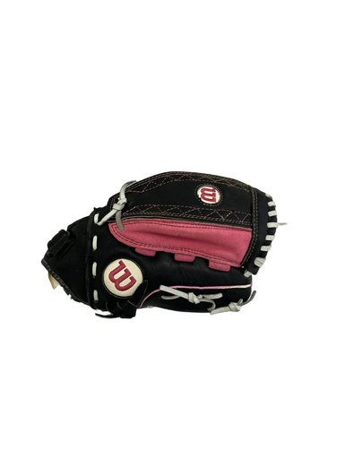 Used Wilson A440 RH Throw Fastpitch Gloves Black And Pink 11" 11692-S000143699