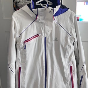 White Women's Large Adult Salomon Jacket (Used)