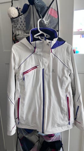 White Women's Large Adult Salomon Jacket (Used)
