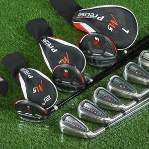 PRECISE M5 13pc. MENS GOLF SET 1W,3W,4H,5-PW, PUTTER REGULAR LH W/ HEADCOVERS!!