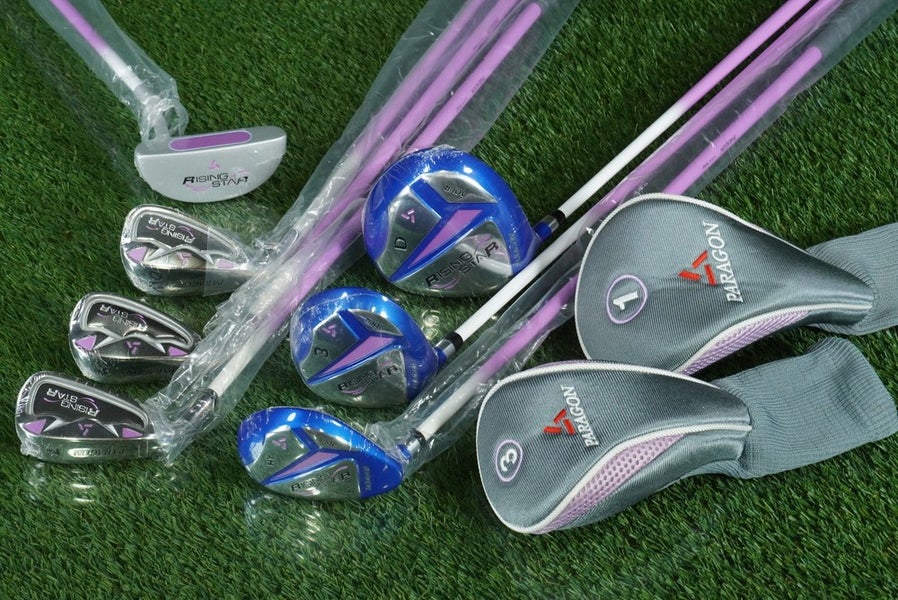 PARAGON RISING STAR GIRLS GOLF SET 9pc. JUNIOR LH BAG ~ KIDS 51-54