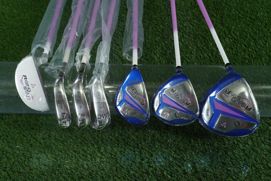 PARAGON RISING STAR GIRLS GOLF SET 9pc. JUNIOR LH BAG ~ KIDS 51-54