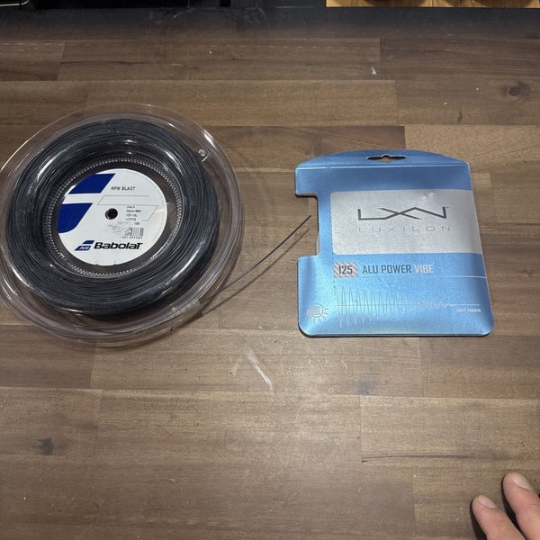 New Reel Babolat Rpm Blast 135 200m. and Set of Luxilon Alu Power Vibe 125.