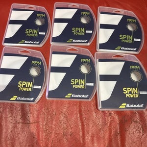 New 6 Sets Of Babolat RPM POWER 17 G Guage 1.25 40 Ft Sets