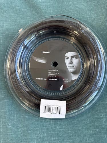 Head HAWK 17 1.25mm 660ft 200m Reel (Black) Tennis Racket String