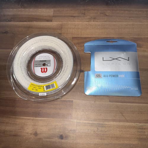 New Reel Wilson Synth Gut 16g 200m. and Set of Luxilon Alu Power Vibe 125.
