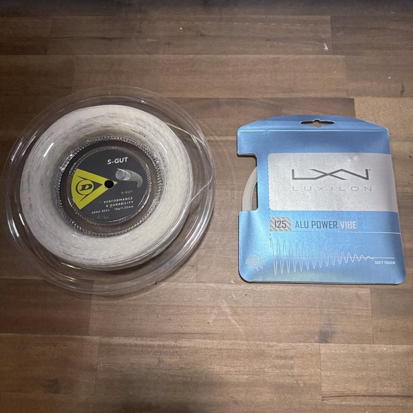 New Reel Dunlop  S-gut 130/16 200m. and Set of Luxilon Alu Power Vibe 125