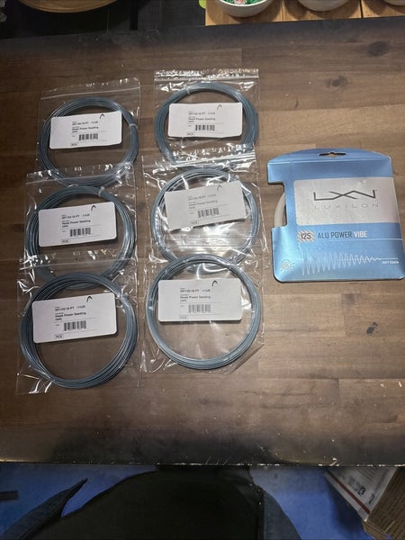 New 6 Sets Head Hawk Power 16 and Set of Luxilon Alu Power Vibe 125