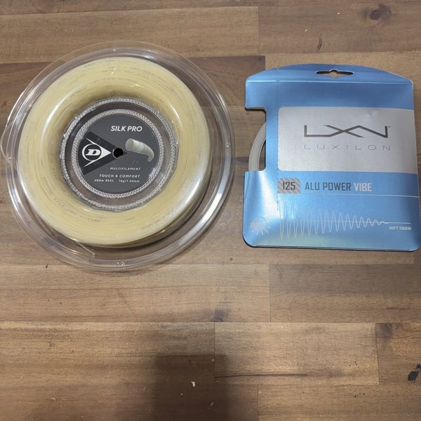 New Reel Dunlop Silk Pro 130/16 200m. and Set of Luxilon Alu Power Vibe 125
