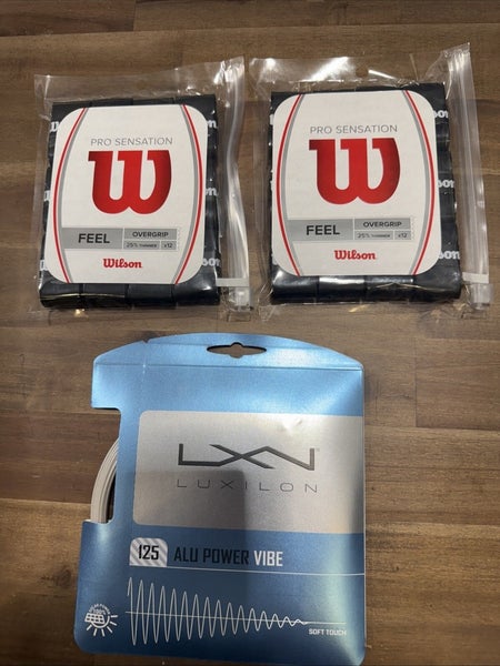 New 24 Wilson Pro Sensation Over Grips And Luxilon Alu Power Vibe 125.