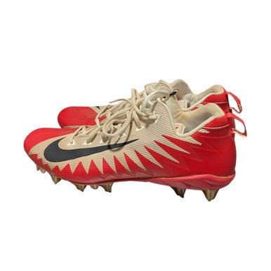 Used Nike ALPHA MENACE Adult FB Cleats White/Black/Red Senior 14 11834-S000042578