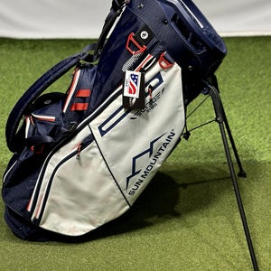 NEW Sun Mountain 2025 C-130 Hybrid 15-Way Stand Carry Golf Bag Navy/White/Red
