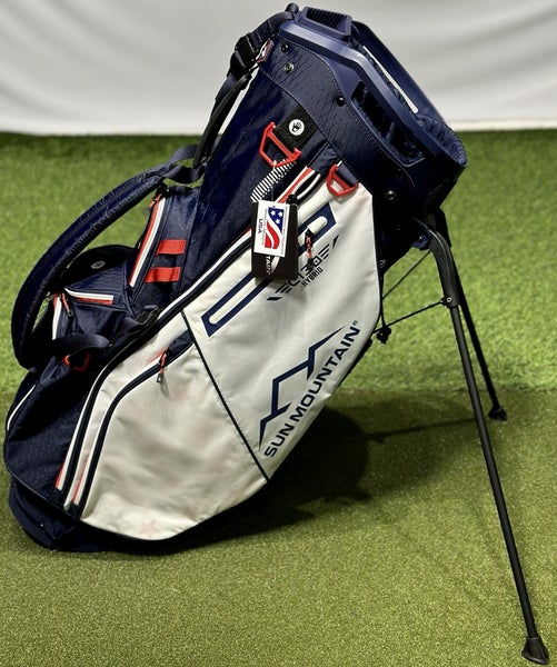 NEW Sun Mountain 2025 C-130 Hybrid 15-Way Stand Carry Golf Bag Navy/White/Red