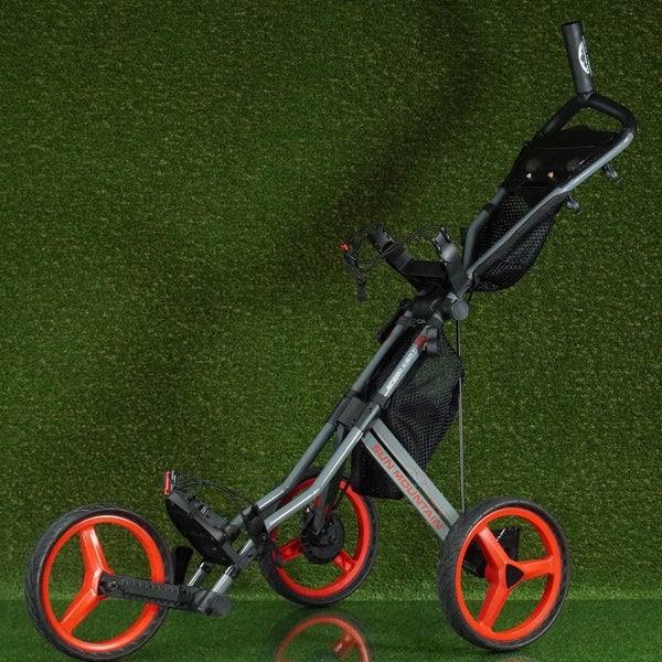SUN MOUNTAIN SPEED CART GX PUSH PULL 3 WHEEL GOLF BAG PUSHER, GRAY / RED