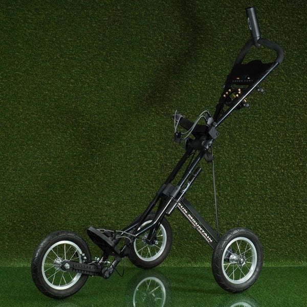 SUN MOUNTAIN SPEED CART PUSH PULL 3 WHEEL GOLF BAG PUSHER, BLACK + COOL-PAQ!!
