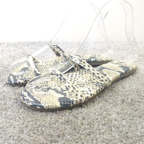 Tkees Gemma Sandals Womens Size 5 Shoes Double Strap Snake Print Leather Flats