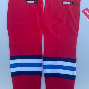 NEW CCM EDGE Pro Stock Springfield Thunderbirds Kevlar Backed Socks 73052