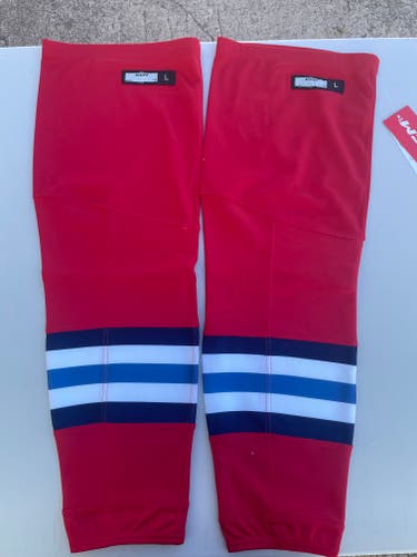 NEW CCM EDGE Pro Stock Springfield Thunderbirds Kevlar Backed Socks 73052