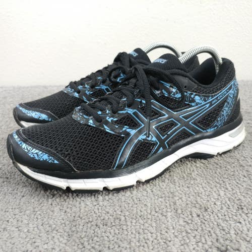 Asics Gel Excite 4 Womens Size 9.5 Running Shoes Black Blue Low Top Sneakers