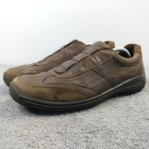 ECCO Mens Size 46 EU Slip On Loafers Brown Leather Shoes Casual Comfort