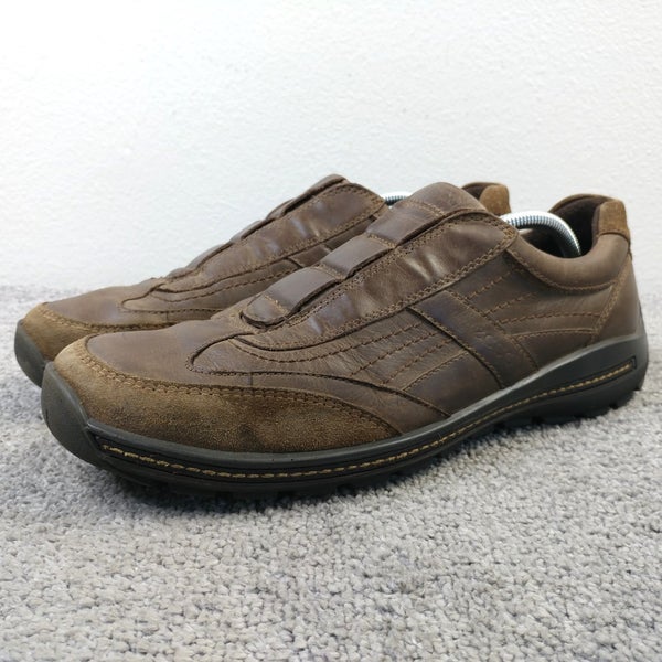 ECCO Mens Size 46 EU Slip On Loafers Brown Leather Shoes Casual Comfort