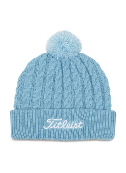 Titleist Cable Knit Pom Pom Beanie (Sky/White, One Size) Prior Season NEW