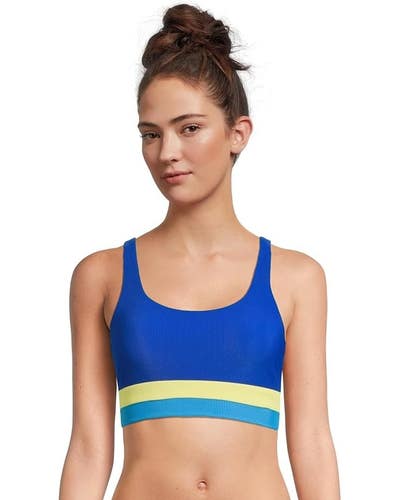 Beach Riot Mackenzie Swim Top Women M Riviera Stretch Scoop Neck Swimwear TLW397
