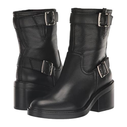 Vince Camuto Vergila Boots Women's 8 Black Leather Side Zip Ankle Bootie TZP537