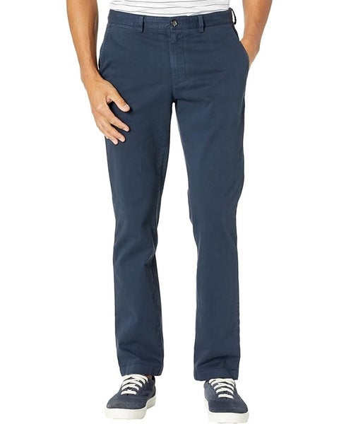 Johnston & Murphy Washed Chino Pants Mens 38X30 Navy Cotton Slash Pockets TLW403