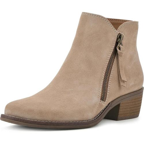 White Mountain Altos Boots Women's Beige Suede Block Heel Ankle Bootie TZP466