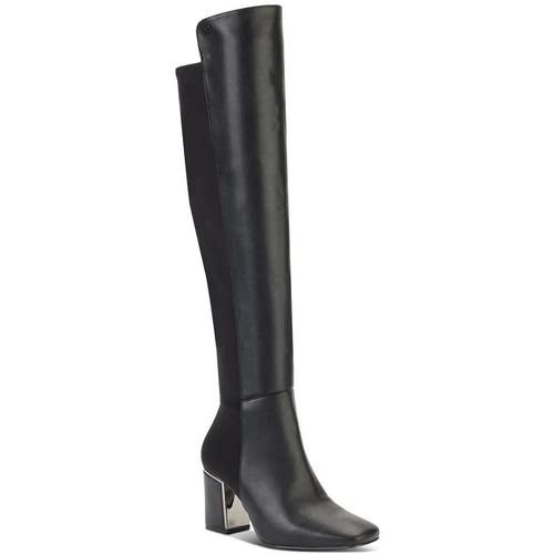 DKNY Cilli Boots Women's US 9.5 Black Square Toe Block Heel Knee High TZP474