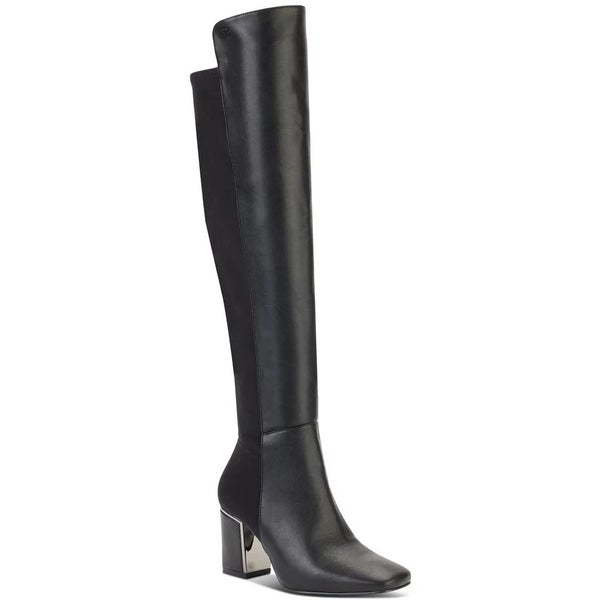 DKNY Cilli Boots Women's US 9.5 Black Square Toe Block Heel Knee High TZP474