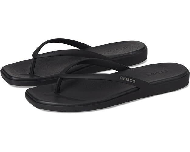Crocs Miami Flip Flop Women's US 11 Black Slip-On Thong Flat Sandals TLW373