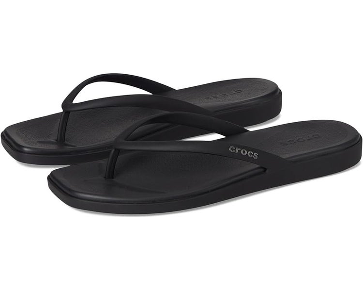 Crocs Miami Flip Flop Women's US 11 Black Slip-On Thong Flat Sandals TLW373