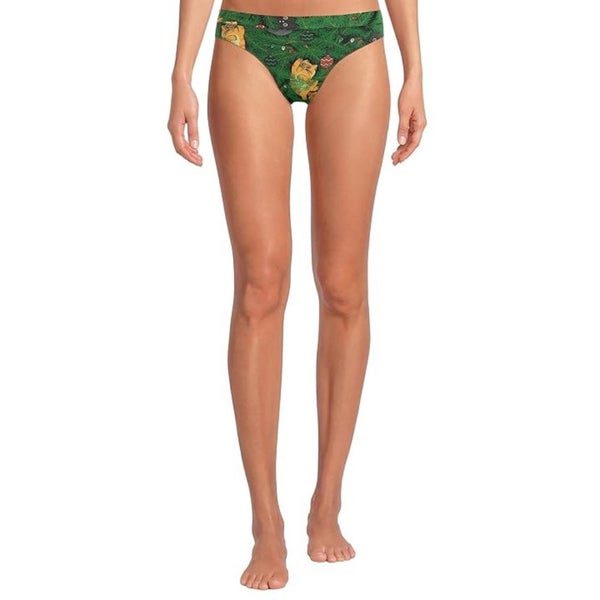 Meundies Feel Free Bikini Bottom Women's XL Meowy Christmas Swimwear TLW407