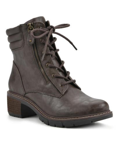 White Mountain Crazies Boot Women's US 10 Latte Smooth Block Heel Bootie TZP485