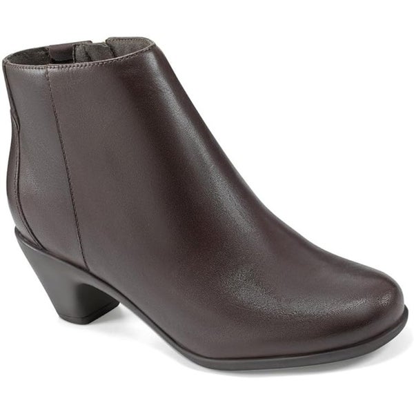 Easy Spirit Camira Boots Women's US 6.5 Brown Leather Almond Toe Bootie TZP424