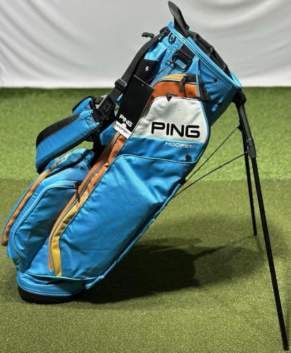 PING 2025 Hoofer 14 Stand Carry Golf Bag Color: Sky Blue/Orange NEW!