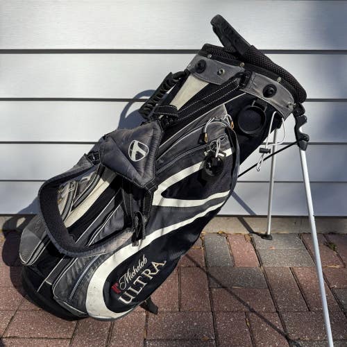 Taylormade Michelob Ultra Golf Cart Stand Bag 6 Way Dividers Blue White Gray